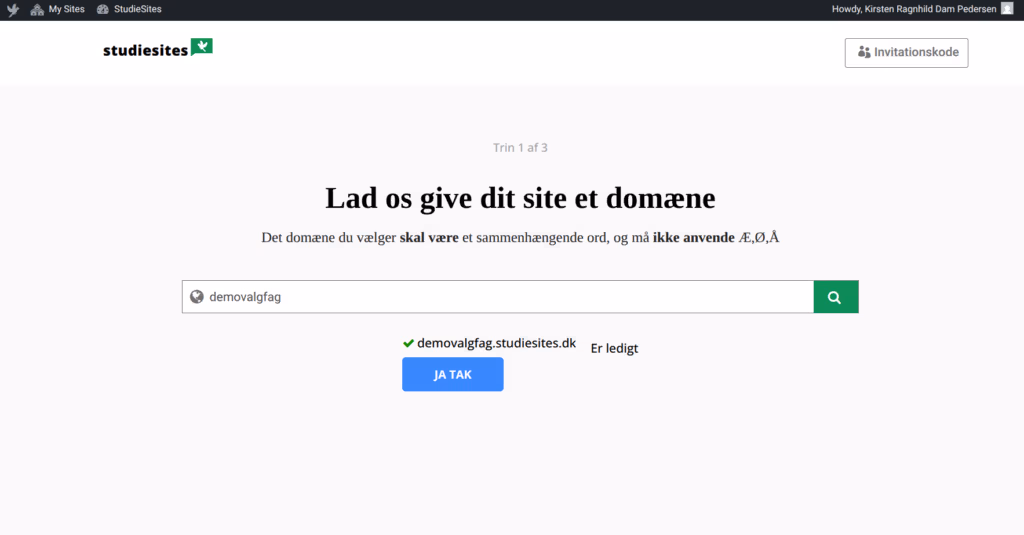 Eksempel på domæne