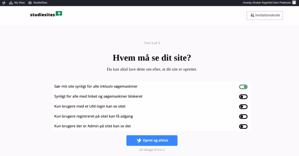 Eksempel på synlighed