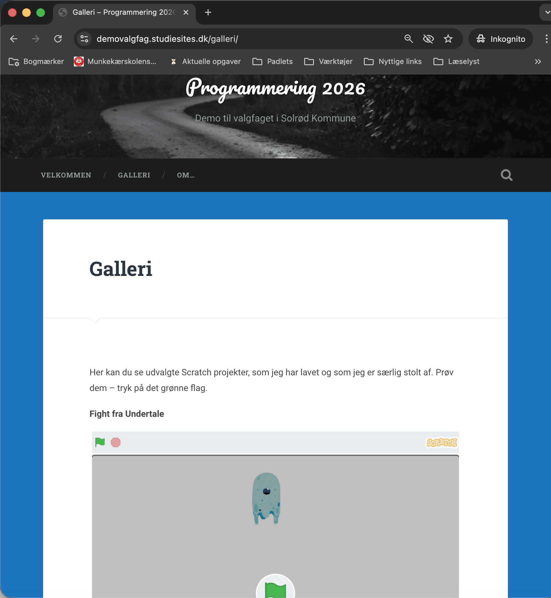 Eksempel på et showroom eller galleri