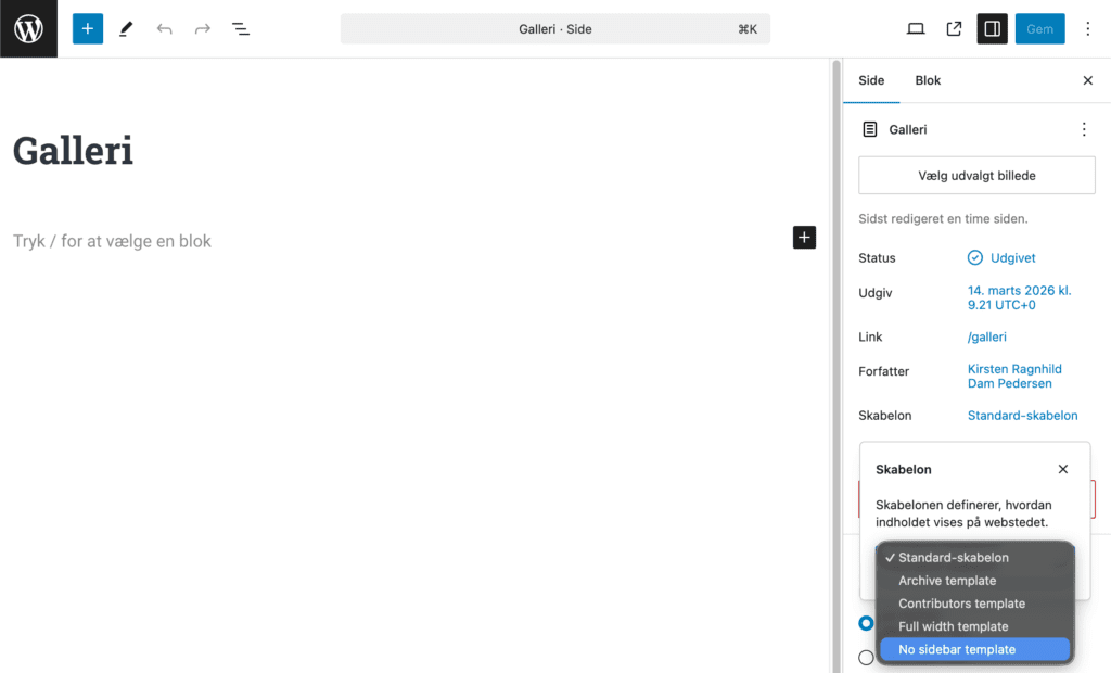 Sådan fjerner du en sidebar